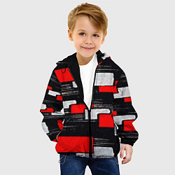 Куртка с капюшоном детская Необычная текстура, цвет: 3D-черный — фото 2