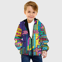 Куртка с капюшоном детская Токио сити, цвет: 3D-черный — фото 2