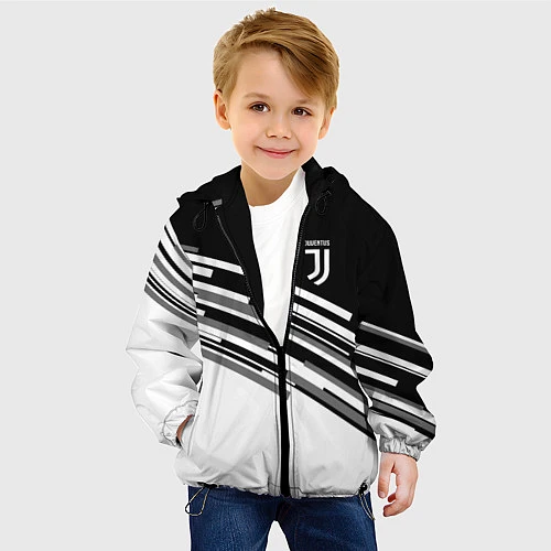 Детская куртка FC Juventus: B&W Line / 3D-Черный – фото 4