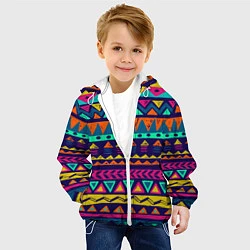 Куртка с капюшоном детская Индейский орнамент, цвет: 3D-белый — фото 2