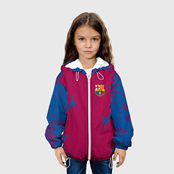 Куртка с капюшоном детская FC Barcelona: Purple Original, цвет: 3D-белый — фото 2