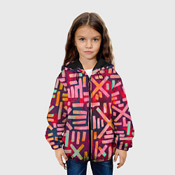 Куртка с капюшоном детская Geometry Etnic, цвет: 3D-черный — фото 2