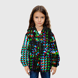 Куртка с капюшоном детская Optical Glitch, цвет: 3D-черный — фото 2