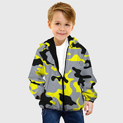 Куртка с капюшоном детская Yellow & Grey Camouflage, цвет: 3D-черный — фото 2