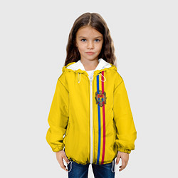 Куртка с капюшоном детская Молдавия: лента с гербом, цвет: 3D-белый — фото 2