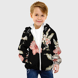 Куртка с капюшоном детская Цветок во мраке, цвет: 3D-белый — фото 2
