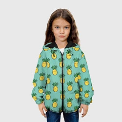 Куртка с капюшоном детская Веселые ананасы, цвет: 3D-черный — фото 2