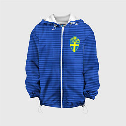 Куртка с капюшоном детская Сборная Швеции: Гостевая ЧМ-2018, цвет: 3D-белый