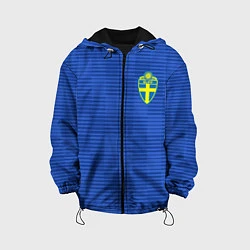 Куртка с капюшоном детская Сборная Швеции: Гостевая ЧМ-2018, цвет: 3D-черный