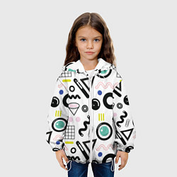 Куртка с капюшоном детская Минималистичная геометрия, цвет: 3D-белый — фото 2