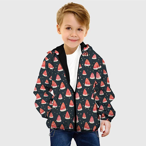 Детская куртка Тропический арбуз / 3D-Черный – фото 4