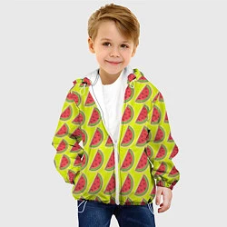 Куртка с капюшоном детская Арбузный микс, цвет: 3D-белый — фото 2