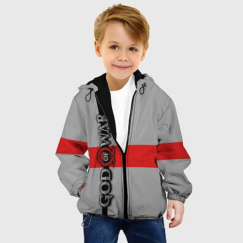 Детская куртка God of War: Grey Style / 3D-Черный – фото 4