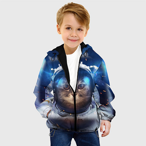 Детская куртка Кот-космонавт / 3D-Черный – фото 4