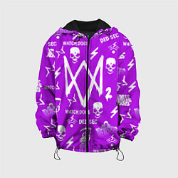 Куртка с капюшоном детская Watch Dogs 2: Violet Pattern, цвет: 3D-черный