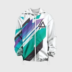 Куртка с капюшоном детская Linkin Park: Green Geometry, цвет: 3D-белый