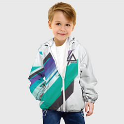 Куртка с капюшоном детская Linkin Park: Green Geometry, цвет: 3D-белый — фото 2