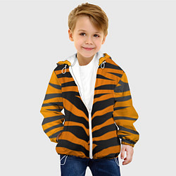 Куртка с капюшоном детская Шкура тигра, цвет: 3D-белый — фото 2