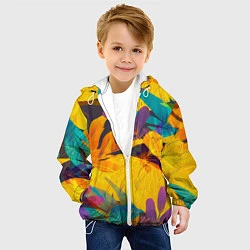 Куртка с капюшоном детская Солнечные тропики, цвет: 3D-белый — фото 2