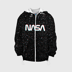 Куртка с капюшоном детская NASA: Space Glitch, цвет: 3D-белый