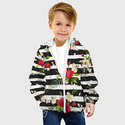 Куртка с капюшоном детская Розы и орхидеи, цвет: 3D-белый — фото 2