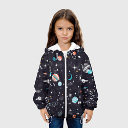 Куртка с капюшоном детская Загадочный космос, цвет: 3D-белый — фото 2