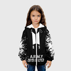 Куртка с капюшоном детская BTS ARMY, цвет: 3D-белый — фото 2