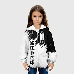 Куртка с капюшоном детская BTS: White & Black, цвет: 3D-белый — фото 2