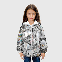 Куртка с капюшоном детская Бриллиантовый блеск, цвет: 3D-белый — фото 2