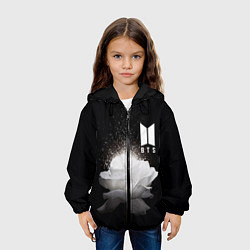 Куртка с капюшоном детская BTS Flower, цвет: 3D-черный — фото 2
