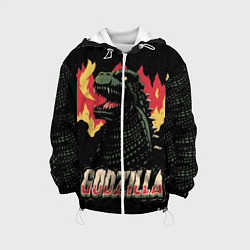 Куртка с капюшоном детская Flame Godzilla, цвет: 3D-белый