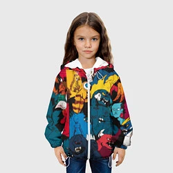 Куртка с капюшоном детская Годзилла, цвет: 3D-белый — фото 2