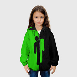 Куртка с капюшоном детская BILLIE EILISH, цвет: 3D-черный — фото 2
