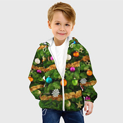 Куртка с капюшоном детская Живая новогодняя ёлка, цвет: 3D-белый — фото 2