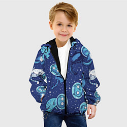 Куртка с капюшоном детская Кот Космонавт, цвет: 3D-черный — фото 2