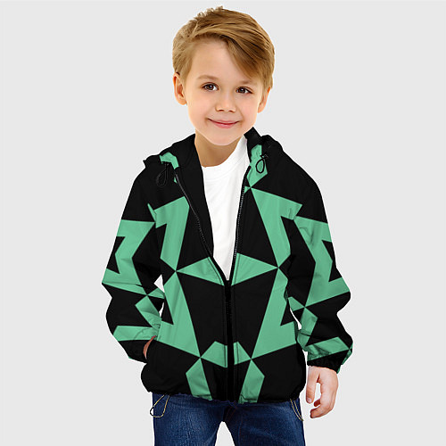 Детская куртка Abstract zigzag pattern / 3D-Черный – фото 4
