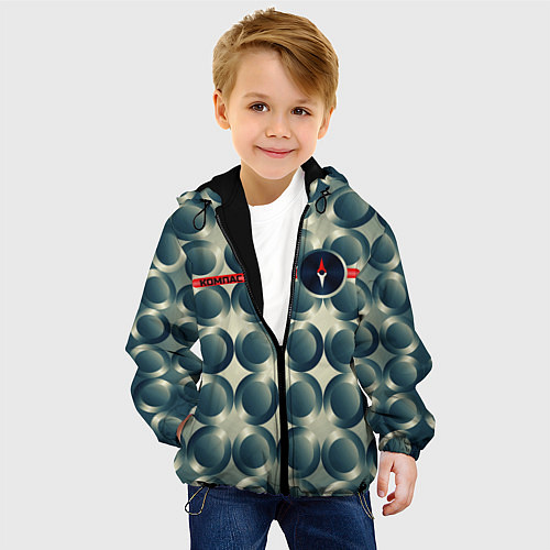 Детская куртка Компас в сердце / 3D-Черный – фото 4