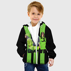 Куртка с капюшоном детская Билли Айлиш, цвет: 3D-белый — фото 2