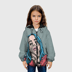 Куртка с капюшоном детская Билли Айлиш, цвет: 3D-черный — фото 2