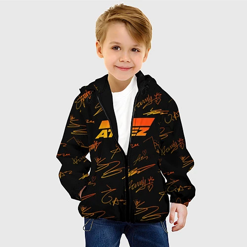 Детская куртка ATEEZ АВТОГРАФЫ / 3D-Черный – фото 4