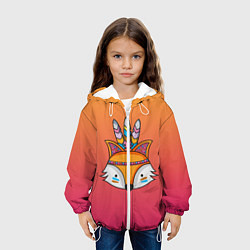 Куртка с капюшоном детская Лиса Индеец, цвет: 3D-белый — фото 2