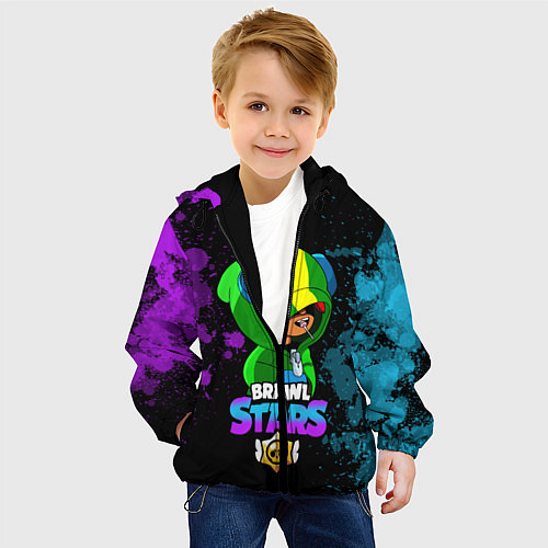 Детская куртка Brawl Stars LEON / 3D-Черный – фото 4