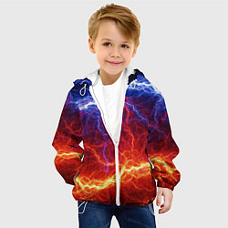 Куртка с капюшоном детская Лёд и огонь, цвет: 3D-белый — фото 2