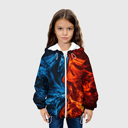Куртка с капюшоном детская Огонь и вода, цвет: 3D-белый — фото 2