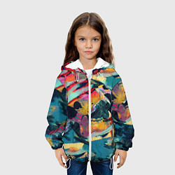 Куртка с капюшоном детская Абстрактный рисунок, цвет: 3D-белый — фото 2