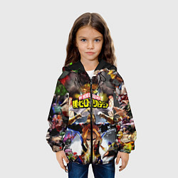 Куртка с капюшоном детская MY HERO ACADEMIA коллаж из героев, цвет: 3D-черный — фото 2