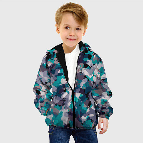 Детская куртка Камуфляж: ледяной / 3D-Черный – фото 4