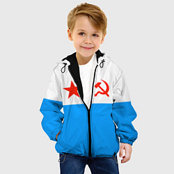 Куртка с капюшоном детская ВМФ СССР, цвет: 3D-черный — фото 2