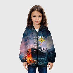 Куртка с капюшоном детская ВМФ, цвет: 3D-черный — фото 2
