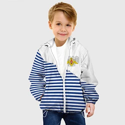 Куртка с капюшоном детская ВМФ, цвет: 3D-белый — фото 2